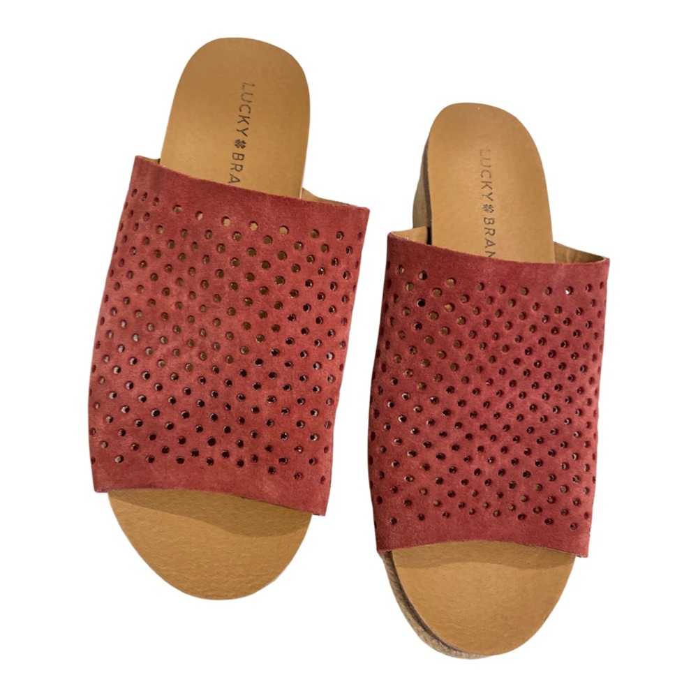 Lucky Brand Espadrille Suede Slides